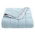 Stella Faux Silk Velvet Double Box Stitch Icy Blue Throw Blanket - 840118817752