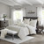 Essence Oversized Cotton Clipped Jacquard Comforter Set with Euro Shams and Throw Pillows - 022164252019