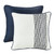 White Linen Euro Sham with Navy Embroidery - 813654028692