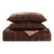 Stella Faux Silk Double Box Stitch Copper Brown Quilt Set - 840118817141