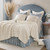 Stella Faux Silk Double Box Stitch Stone Quilt Set - 840118817301