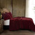 Stella Faux Silk Velvet Garnet Red Pintuck Quilt Set - 840118822169