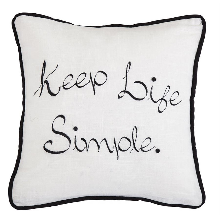 Keep Life Simple Embroidery Pillow - 819652021130