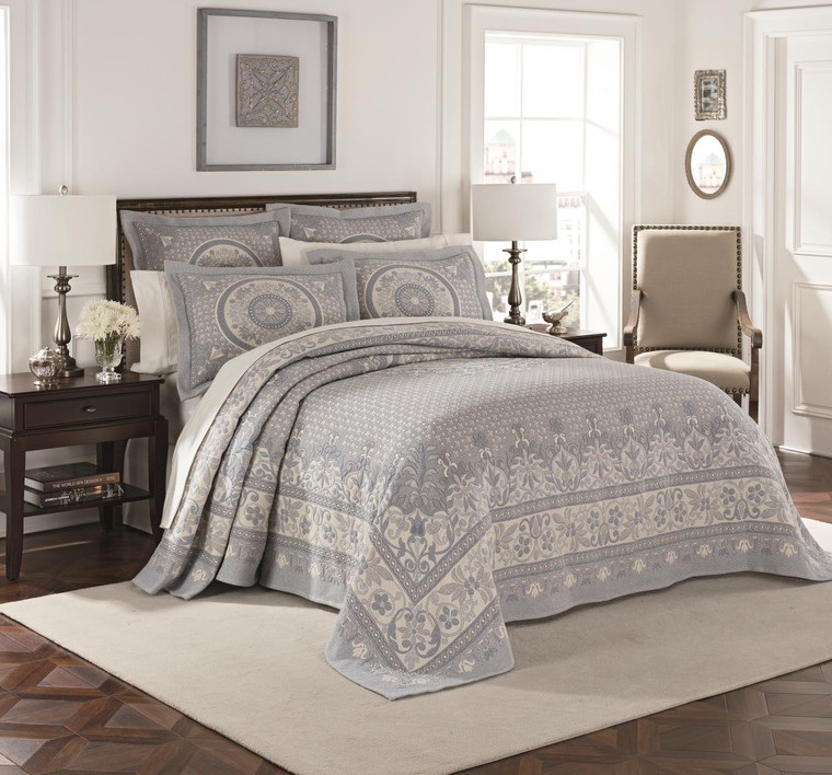 Basset Blue Matelesse Bedspread - 048975021347