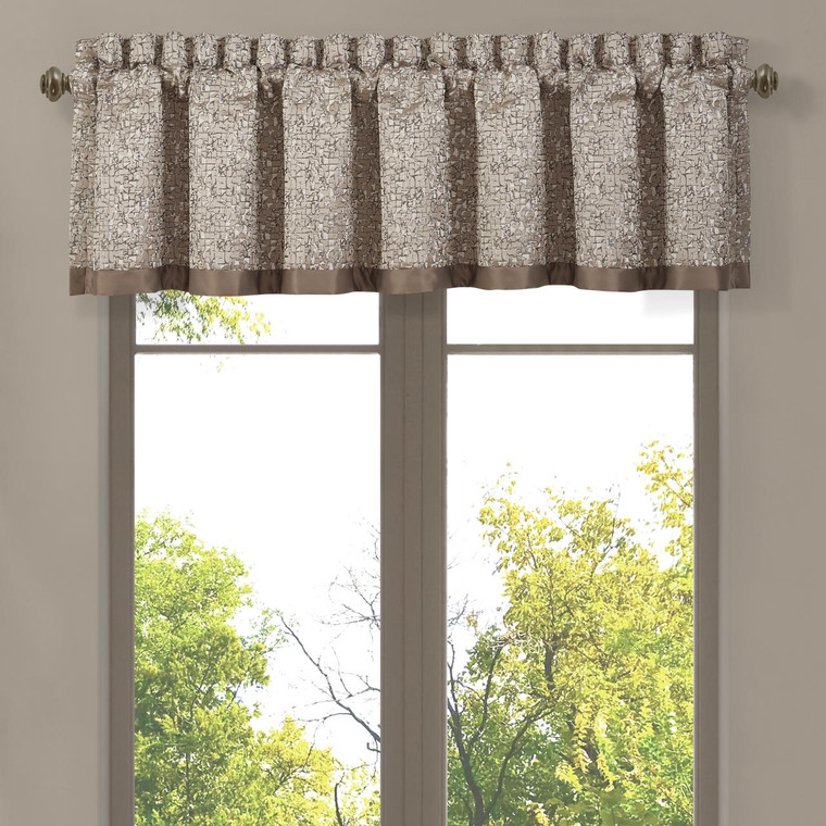 Cracked Ice Taupe Straight Valance - 193842104828