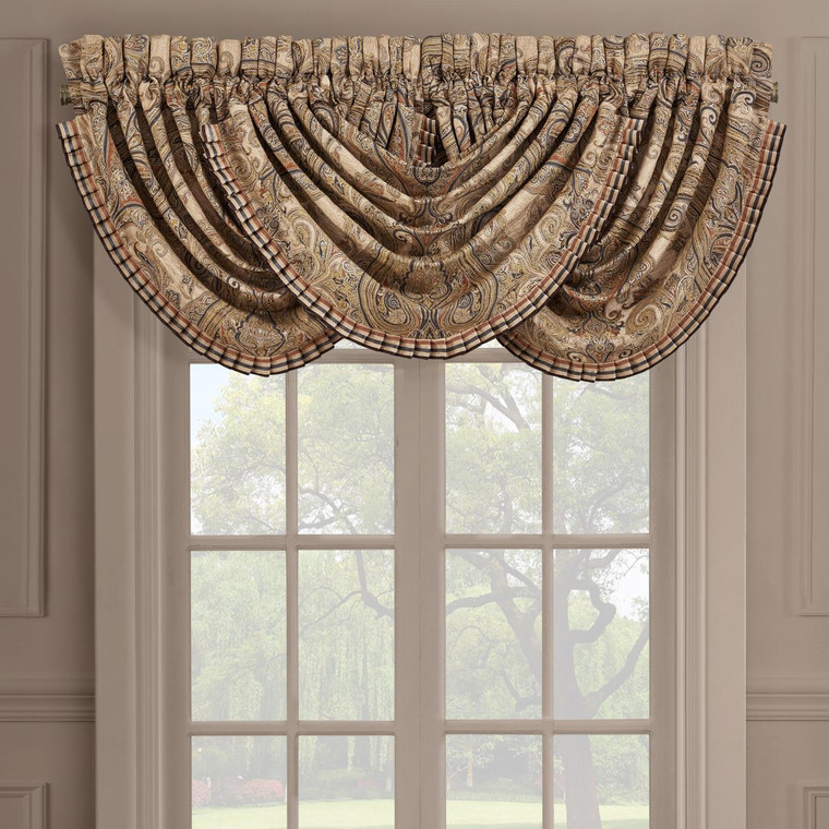 Luciana Beige Waterfall Valance - 193842103715