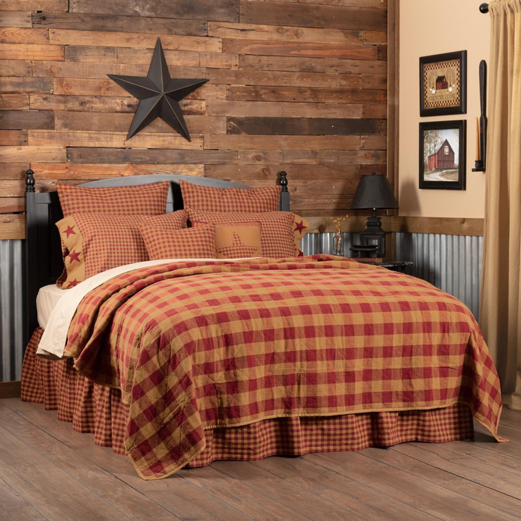Burgundy Check Quilt Collection -