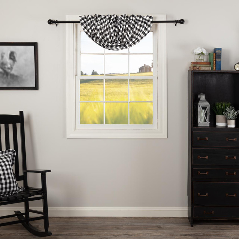 Annie Buffalo Black Check Balloon Valance - 840528178702