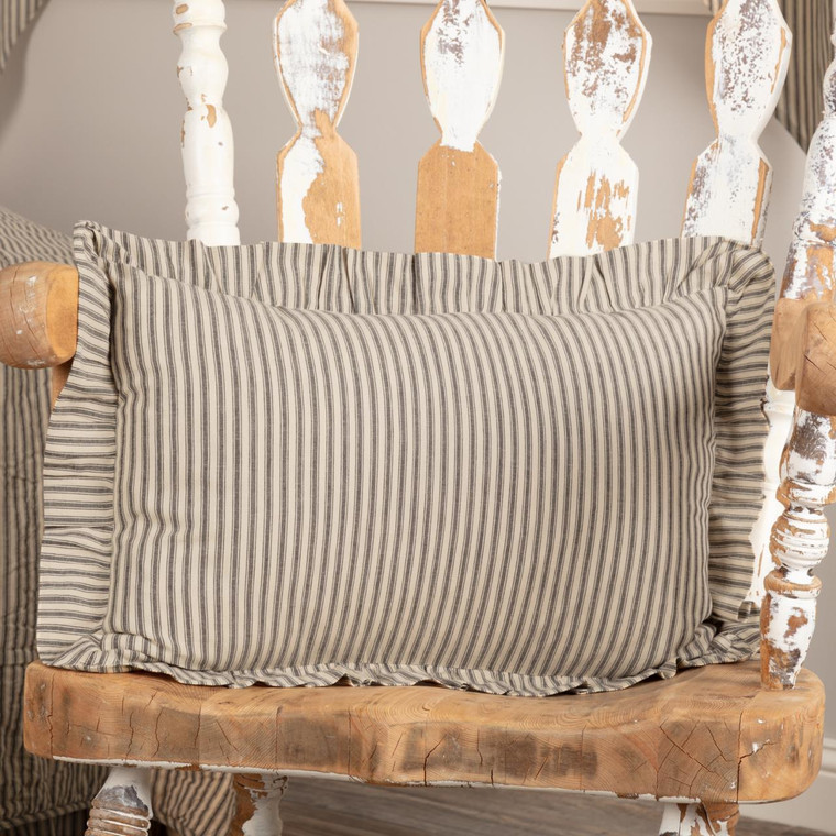 Sawyer Mill Charcoal Ticking Stripe Fabric Pillow - 840528180675