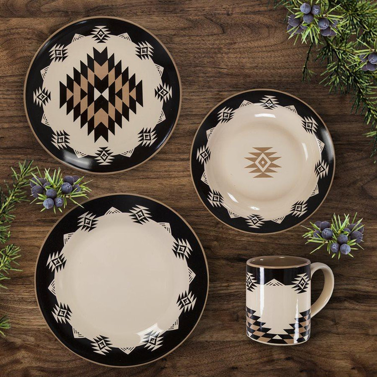 Chalet Aztec 16-Piece Southwestern Ceramic Dinnerware Set - 819652024025