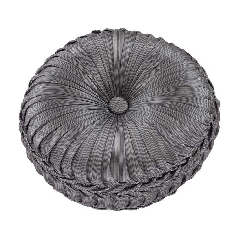 Houston Charcoal Tufted Round Pillow - 193842112724