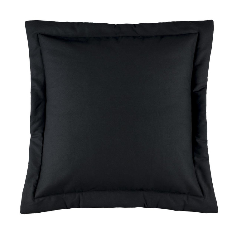 Bangla Solid Black Euro Sham - 013864125918