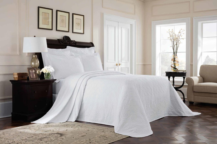 Richmond White Matelasse Bedding Collection -