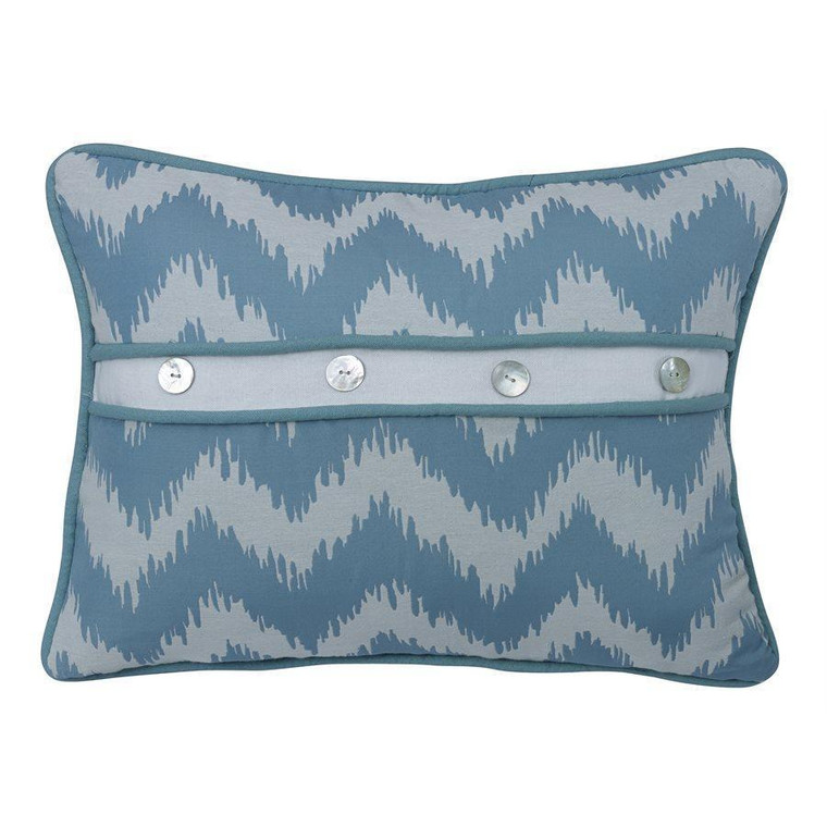 Chevron Print Pillow with Button Details - 890830120777