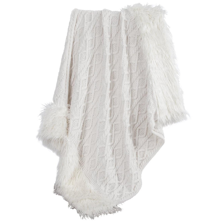Oversized Nordic White Throw - 819652023776