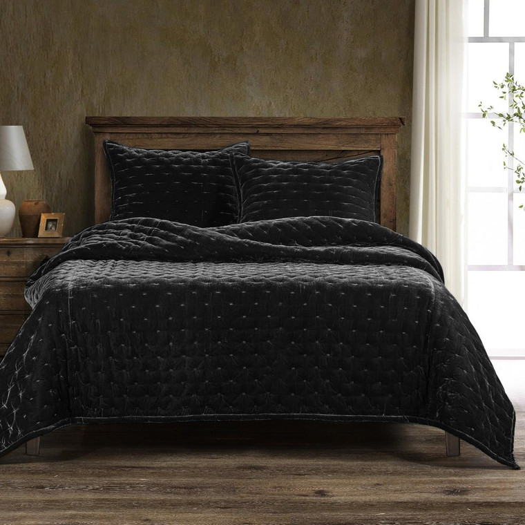 Stella Silk Velvet Black Bedding Collection -