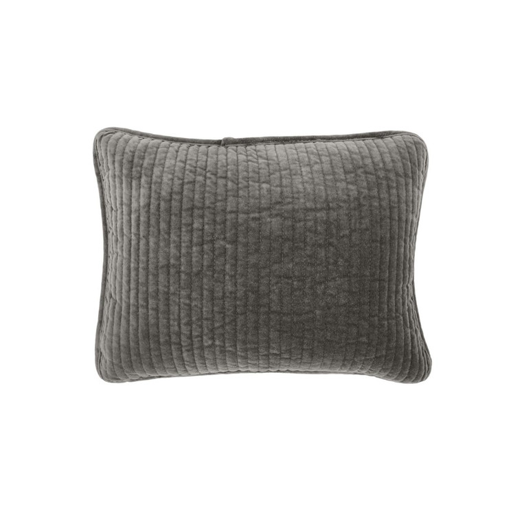 Stonewashed Cotton Grey Velvet Boudoir Pillow - 840118800389