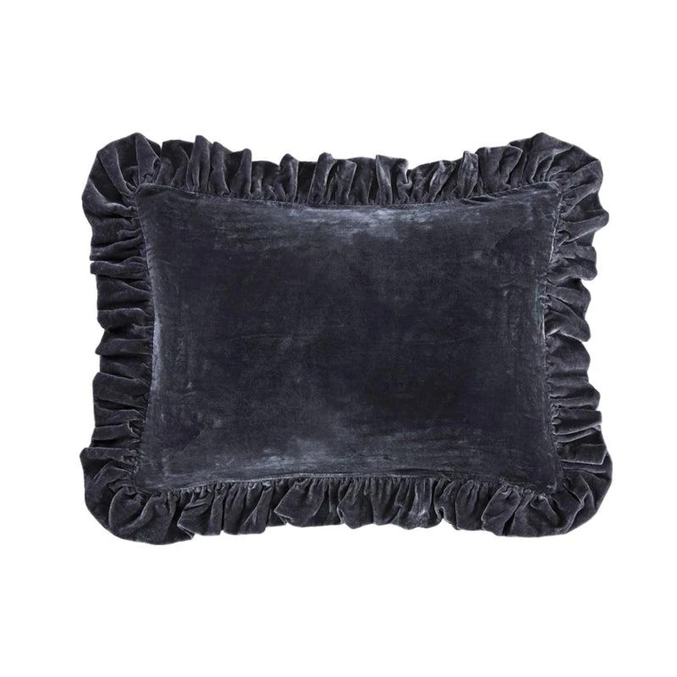 Stella Slate Silk Velvet Boudoir Pillow - 840118804240
