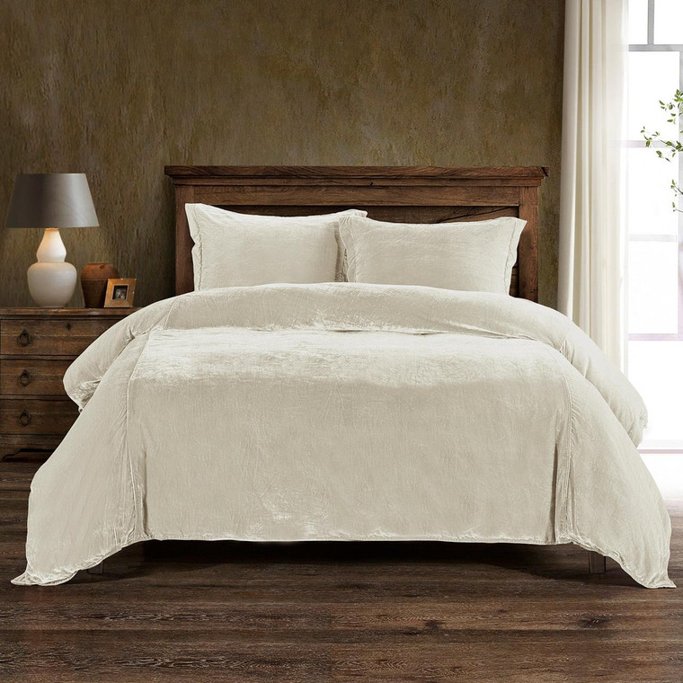 Stella Stone Silk Velvet Duvet Set - 840118807241