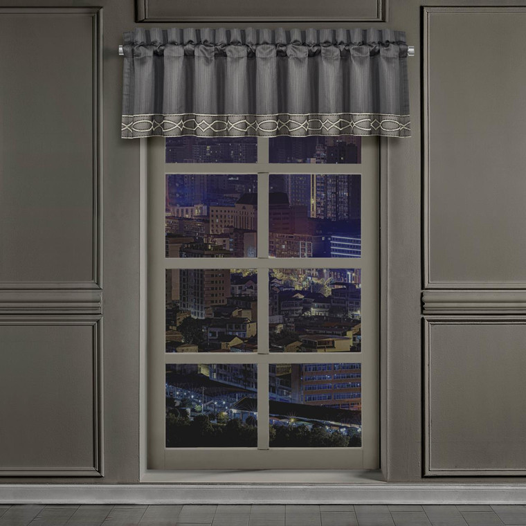 Deco Charcoal Straight Valance - 193842124178