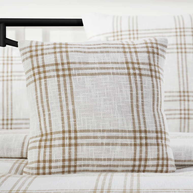 Wheat Plaid Square Pillow - 840233900773