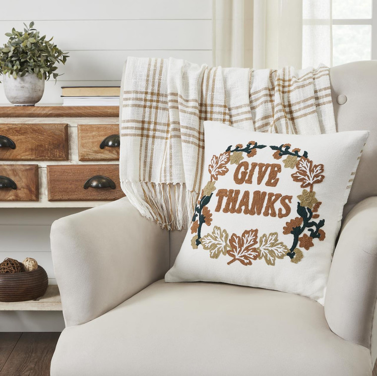 Wheat Plaid Canvas Pillow - 840233900872