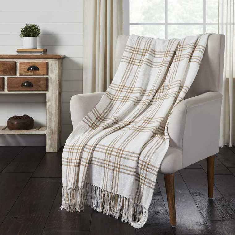 Wheat Plaid Throw - 840233900735