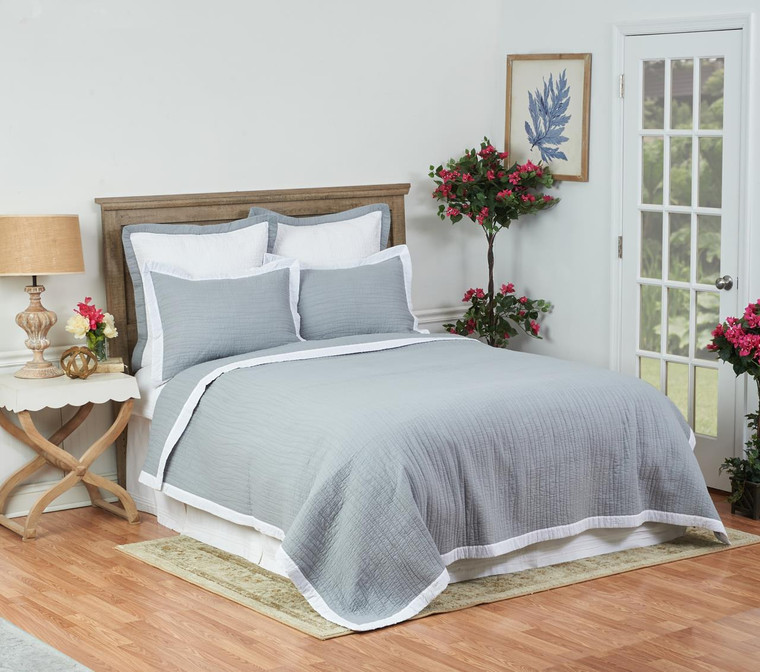 Kinsley Slate Quilt Set - 008246704263