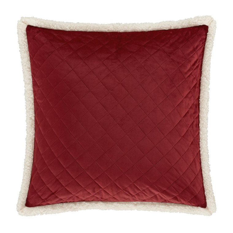 Casey Sherpa Crimson Quilted Euro Sham - 193842131756