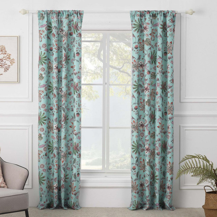 Audrey Turquoise Curtain Pair - 636047423863