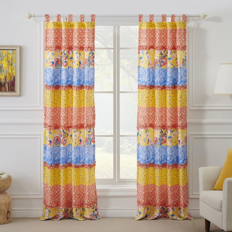 Skylar Calico Curtain Pair - 636047431165