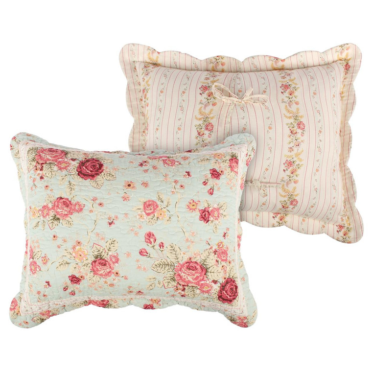 Antique Rose Blue Sham - 636047437648