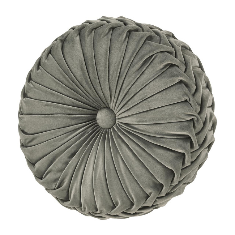 Townsend Charcoal Tufted Round Decorative Pillow - 193842137451