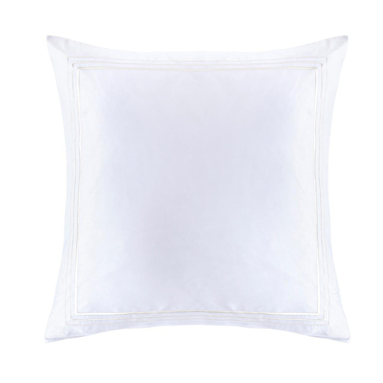 Embroidered Border White Euro Sham - 840118811644