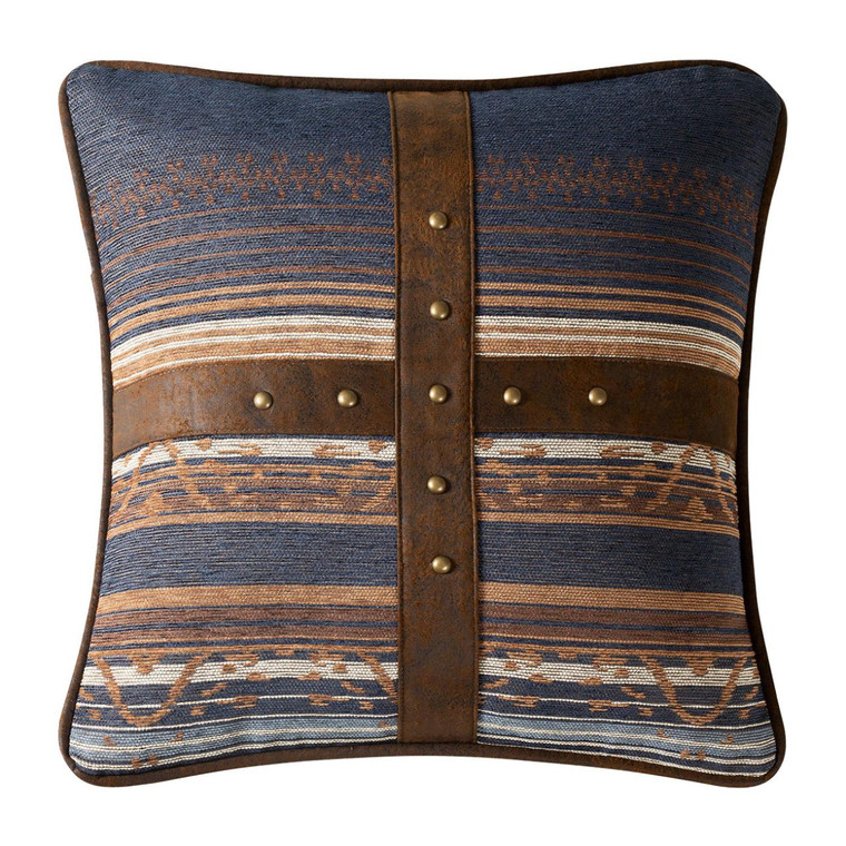 Estes Chenille Blue Square Pillow - 840118817929