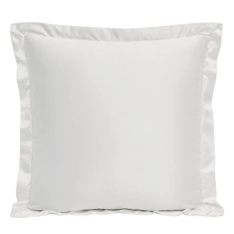 High Shine Satin White Euro Sham - 840118812078