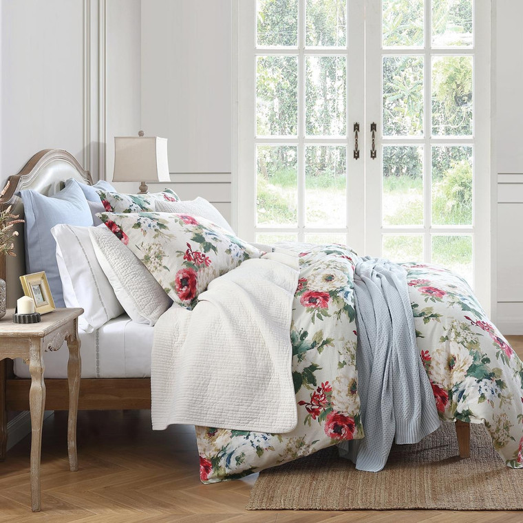 Peony Washed Linen Blossom Duvet Cover Set - 840118816434