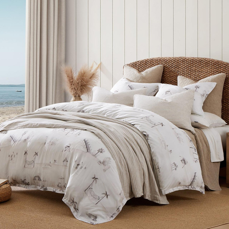 Seaside Lyocell Taupe Comforter Set - 840118823883