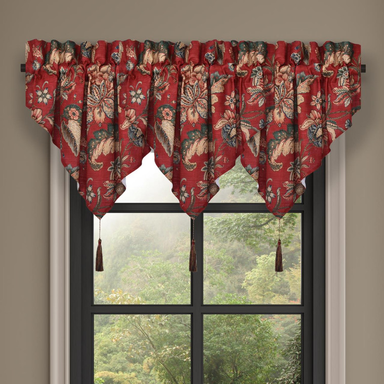 Enchanted Garden Red Ascot Valance - 193842149423