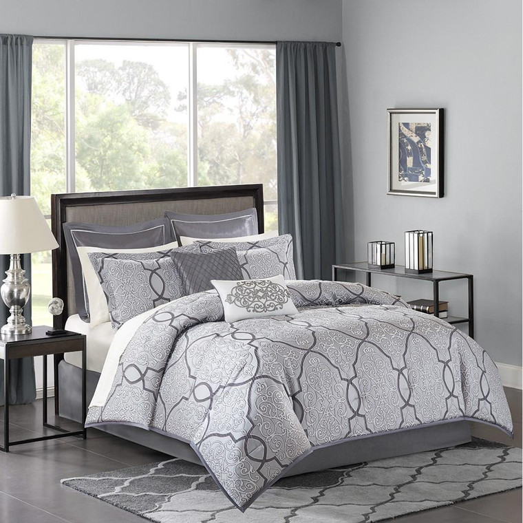 Lavine 12 Piece Comforter Set with Cotton Bed Sheets - 675716872564