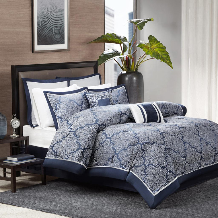 Medina 8 Piece Jacquard Comforter Set - 675716642433