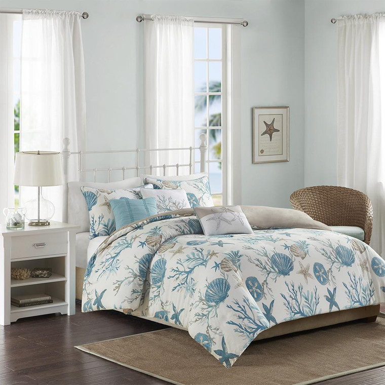 Pebble Beach 6 Piece Cotton Sateen Duvet Cover Set - 022164206852