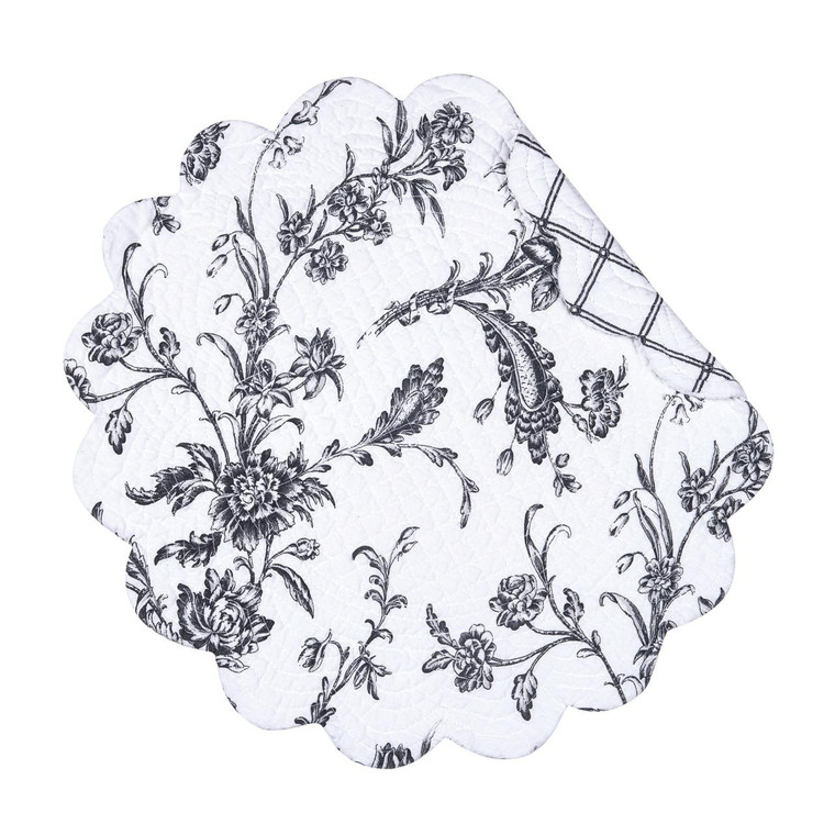 Bleighton Black Round Placemat Set of 6 - 008246351689