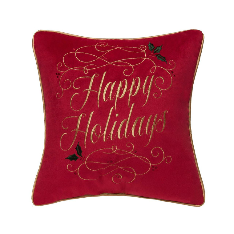 Happy Holidays Swirl Pillow - 008246360179