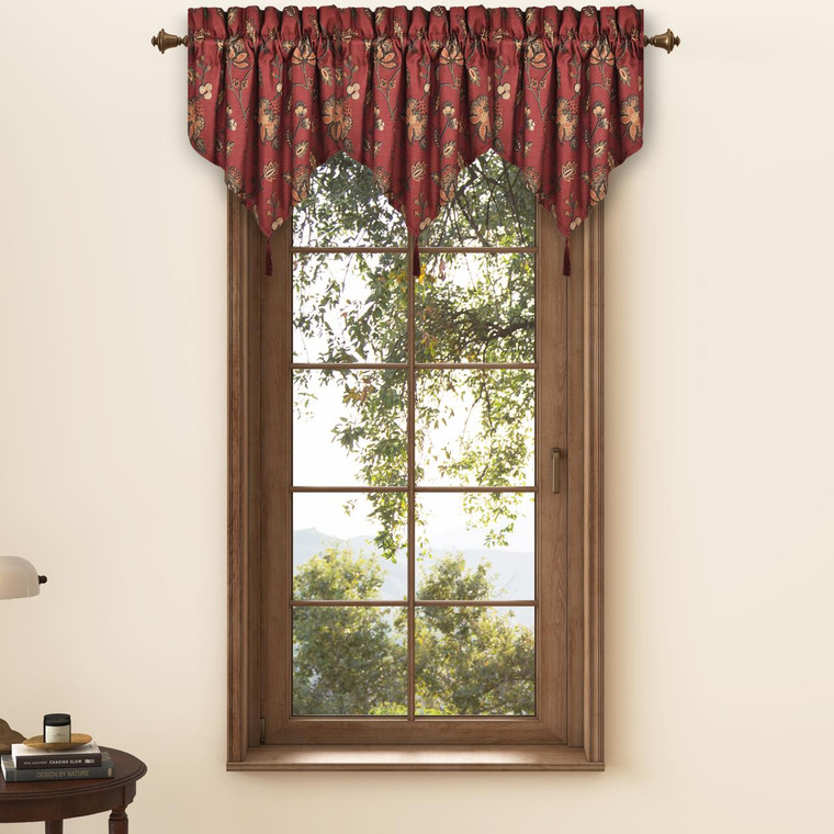 Bari Red Ascot Valance - 193842155523