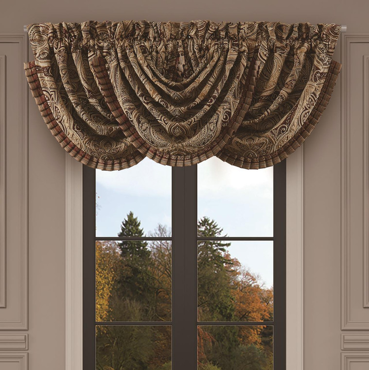 Calistoga Crimson Waterfall Valance - 193842152157