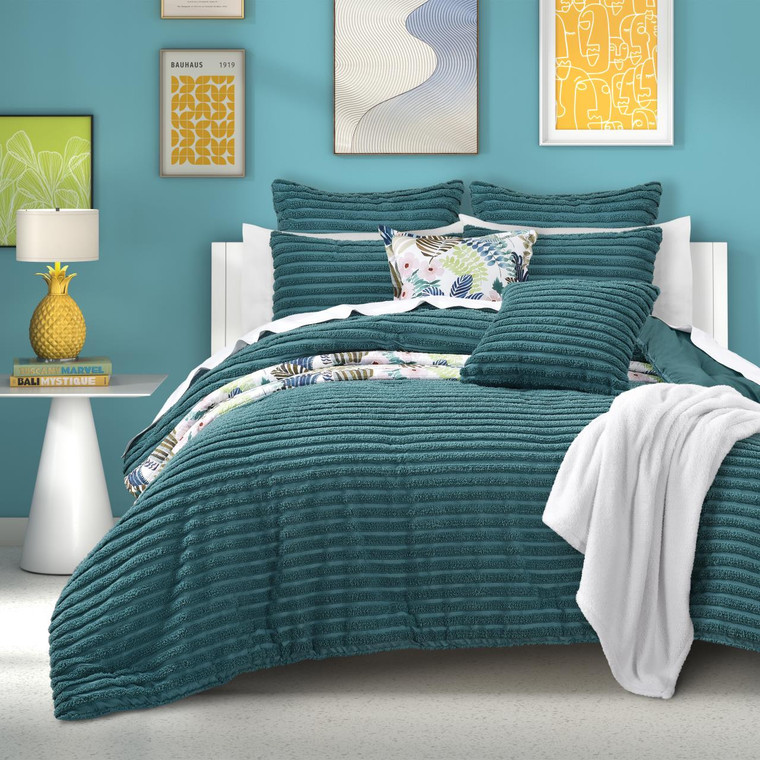 Darby Teal Comforter Set - 193842153574