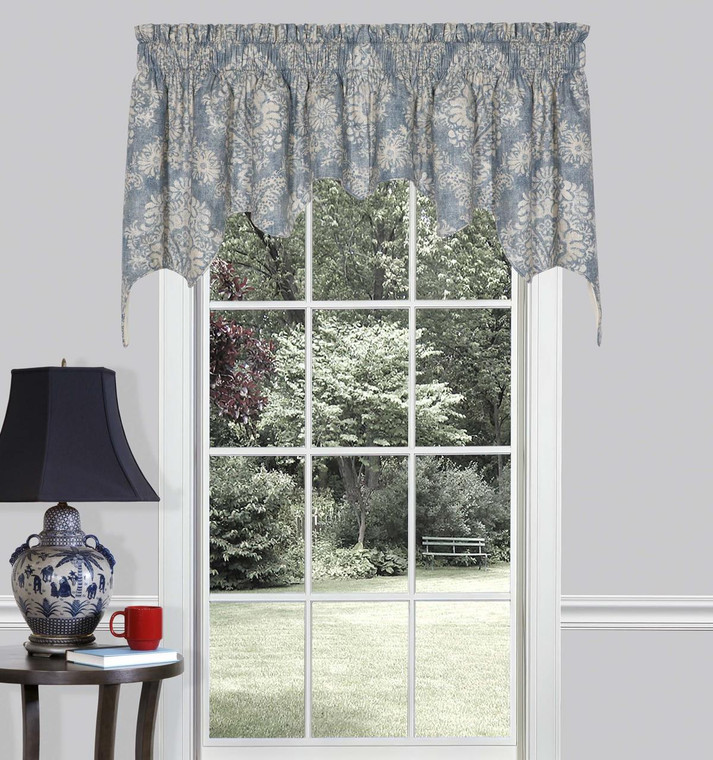 Alexandra Denim Lined Empress Swag Valance - 013864121415