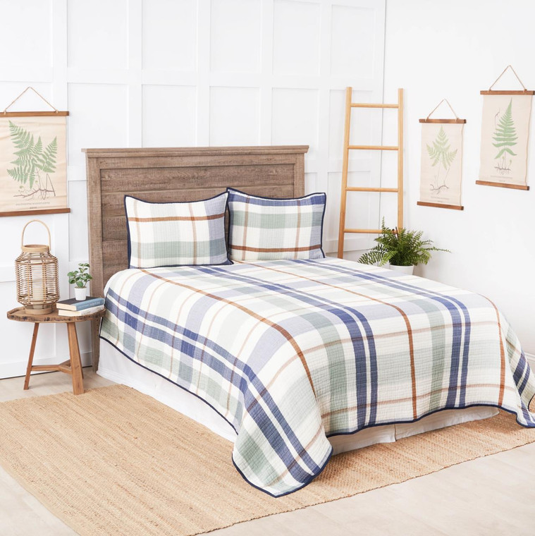 Cypress Plaid Coverlet Set - 008246714040