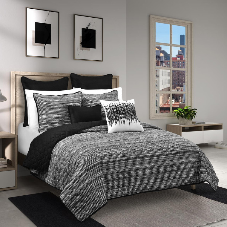 Dalton Black Quilt Set - 193842160763